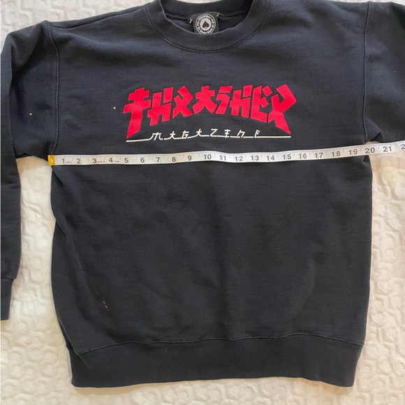 Vintage Y2K Thrasher Skate Magazine Japanese Logo Godzilla Grunge Sweatshirt - Picture 5 of 10